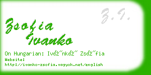 zsofia ivanko business card